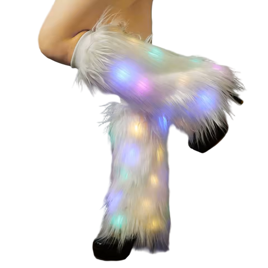 Luminous Faux Fur Leg Warmers