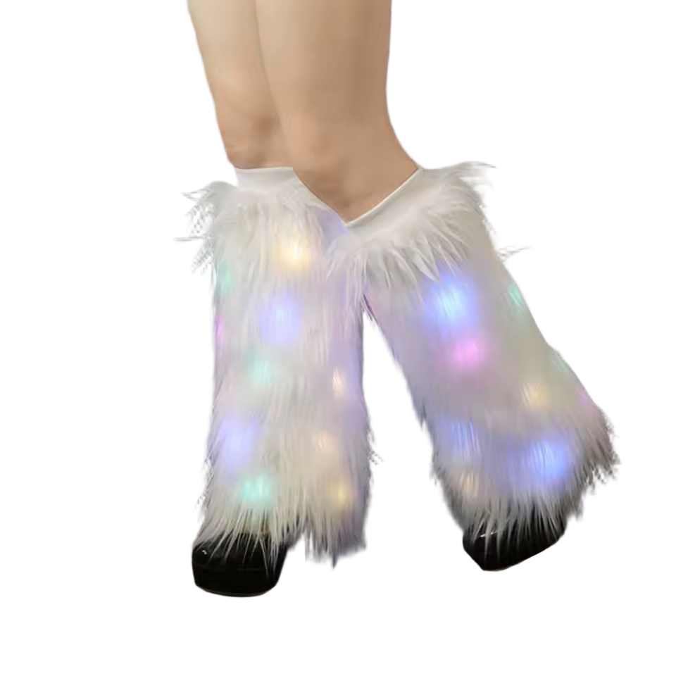Luminous Faux Fur Leg Warmers