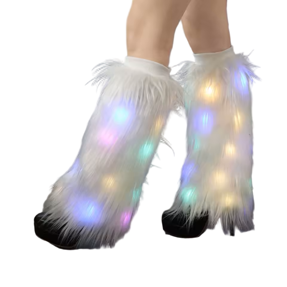 Luminous Faux Fur Leg Warmers
