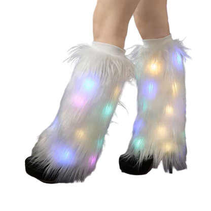 Luminous Faux Fur Leg Warmers